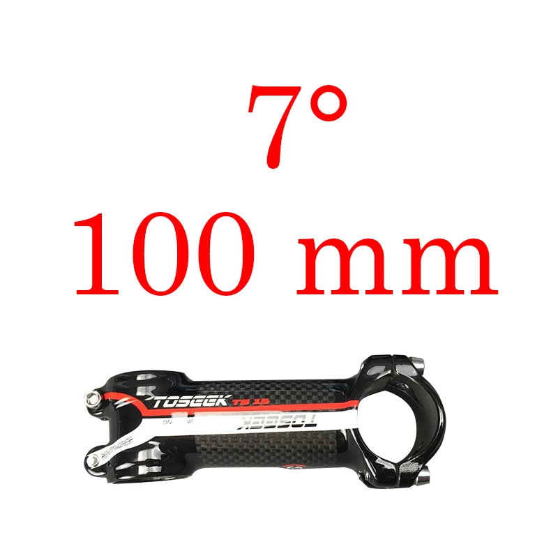 Red100mm Toseek велосипед стержень супер светильник 102 г! Угол 7 длина 70 мм-110 мм Высококачественный углеродный алюминиевый стержень красный синий зеленый желтый Глянец - Цвет: Red100mm
