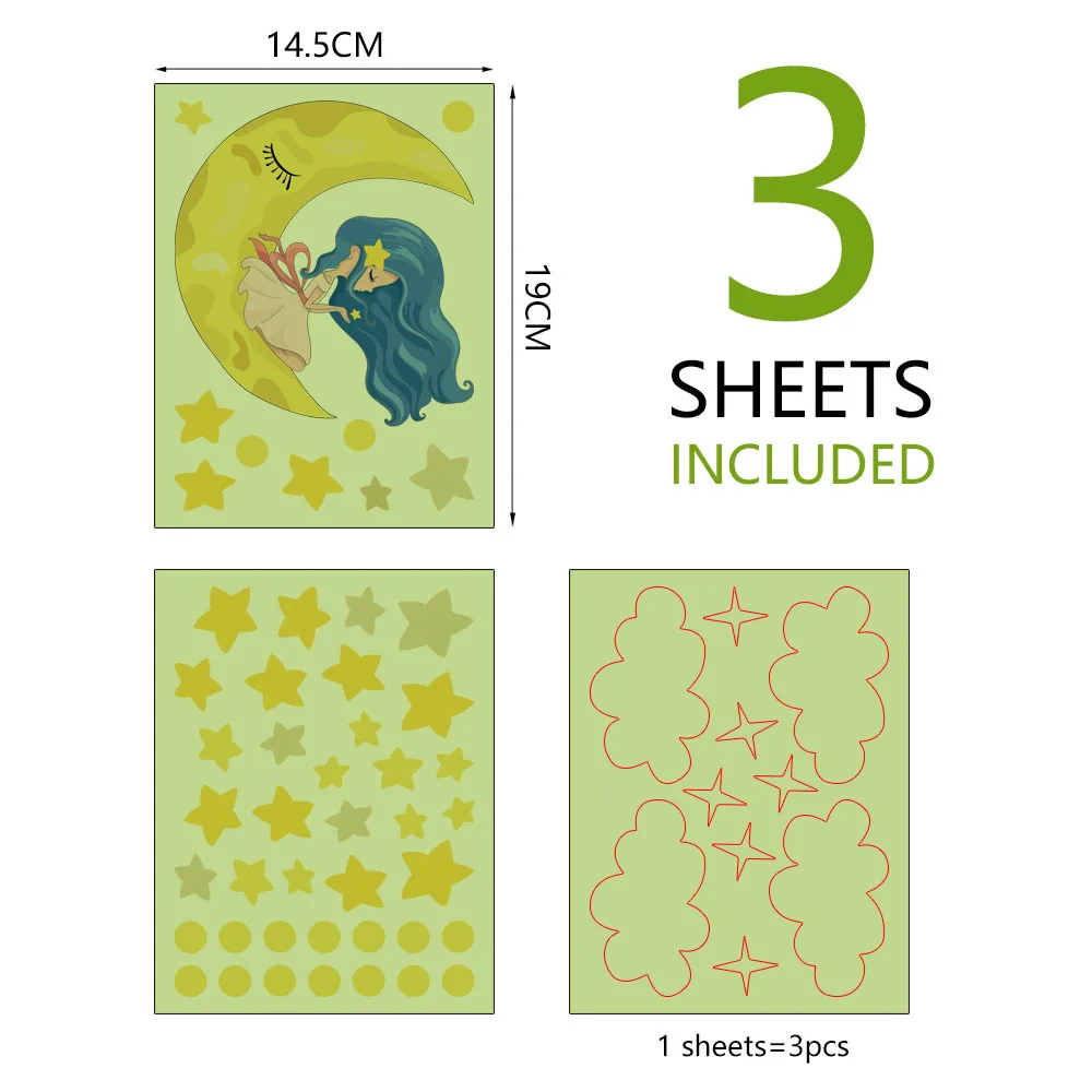 

Glowing Stars on The Ceiling Luminous Stickers Moon Shine In The Darkness Baby Bedroom Decoration Fun Life Home Decor