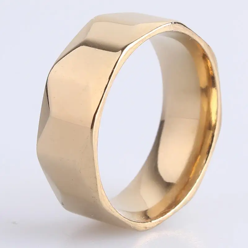 

wedding rings 8mm gold and silver color section 316L Stainless Steel finger rings for men wholesale