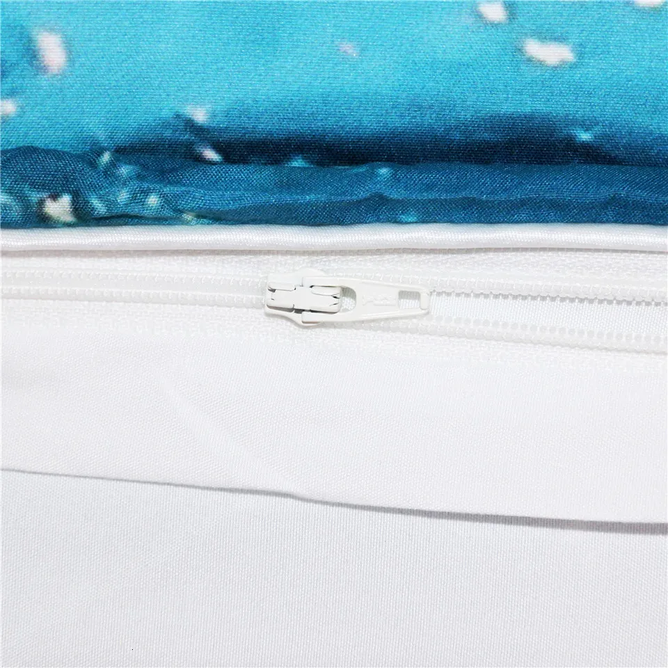 Blesslive акварельный Комплект постельного белья Золотой и синий пододеяльник набор океанских волн покрывало с абстрактным принтом постельное белье King
