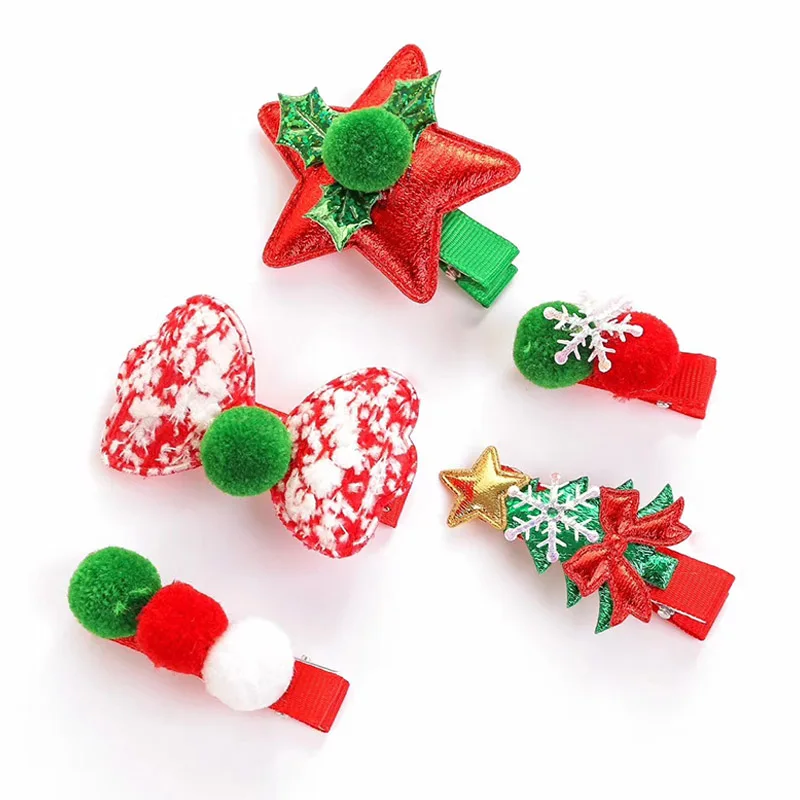 Модные аксессуары для волос 2 / 4 5 шт./компл. милый Рождественский набор заколка