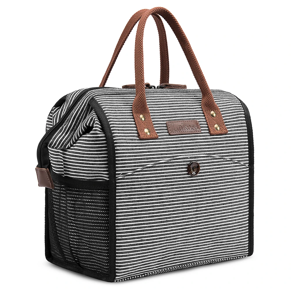 

Lokass Custom Logo Insulated Liner Thermal Tote Leak Proof Food Storage Cooler Bag Removable Shoulder Lunch Bag For Adults