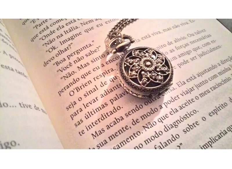 Карманные часы винтажные с подвеской модное бронзовое кварцевое ожерелье в