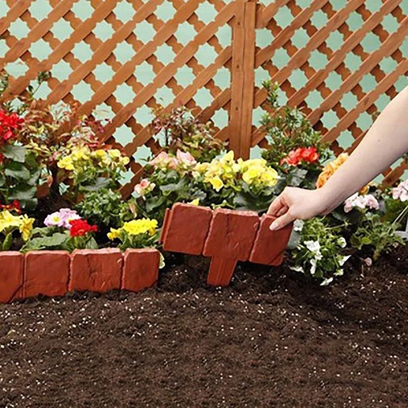 

Imitation Stone Garden Fence Plastic Lawn Edging Plant Border Courtyard Flower Bed Border Gates Decorations Accessories