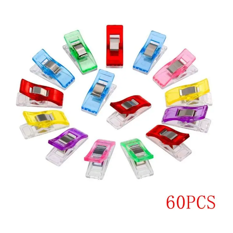 

60pcs/pack Plastic Wonder Clips Clamps For Crafts Quilting Sewing Accessories Knitting Crochet Tool