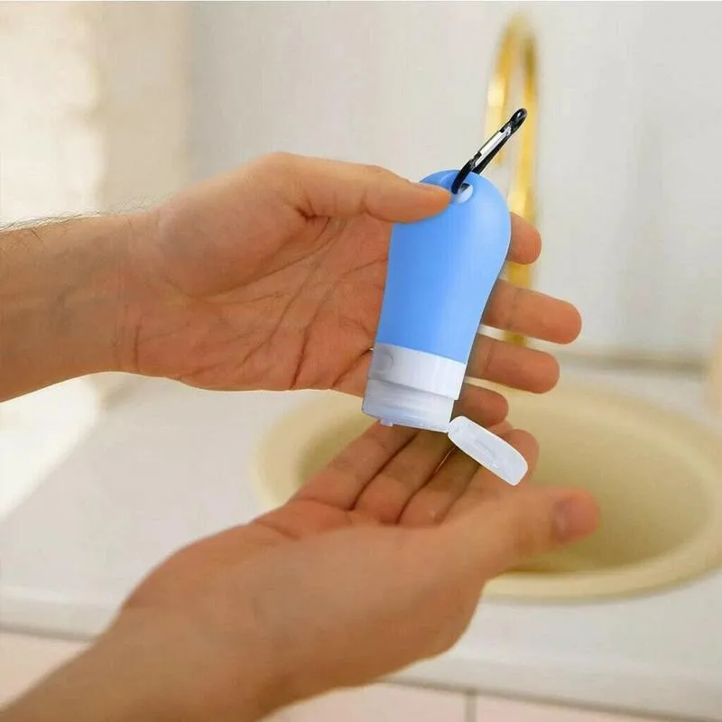 

60ml Travel Bottle With Keyring Disinfectant Gel Keychain Bottle Gel Hydroalcoholic Refillable Travel Cans For Disinfectant Gel