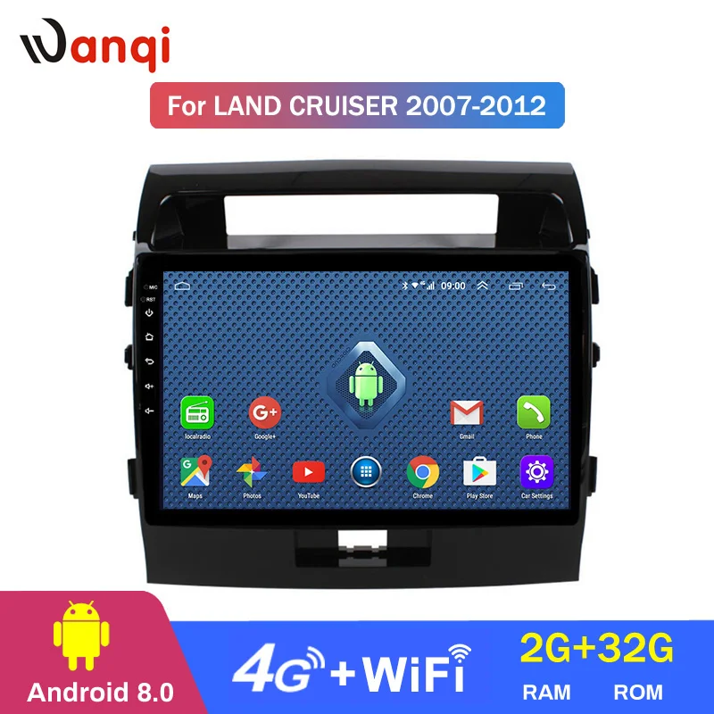 4G Lte All Netcom WANQI 9 1 автомобильный DVD GPS плеер для Toyota Land Cruiser 200 LC200 2007 2012 Радио
