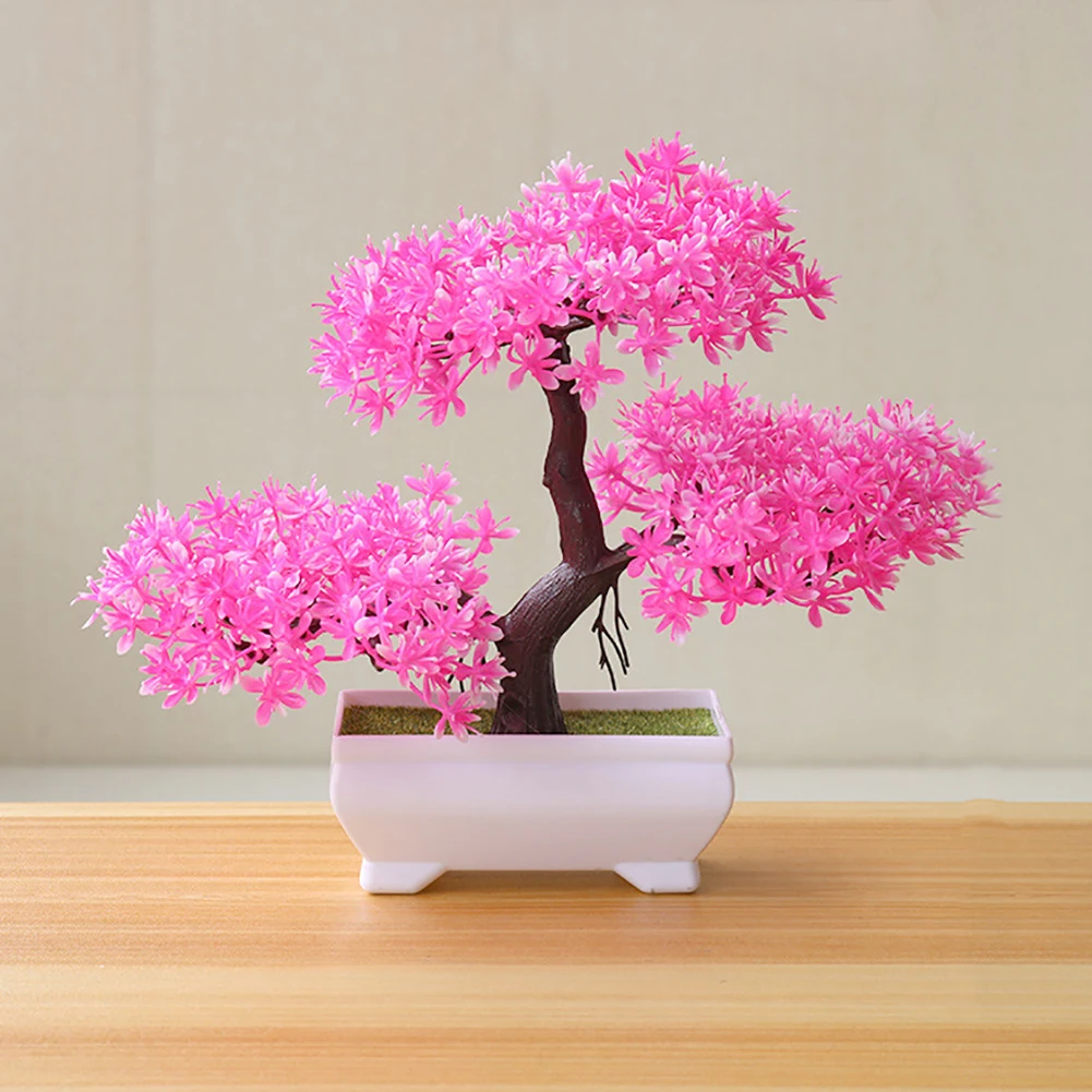 Artificial Plant Flower Home Decor Bonsai Tree Pot Fake Potted Ornament for Room Decoration | Дом и сад