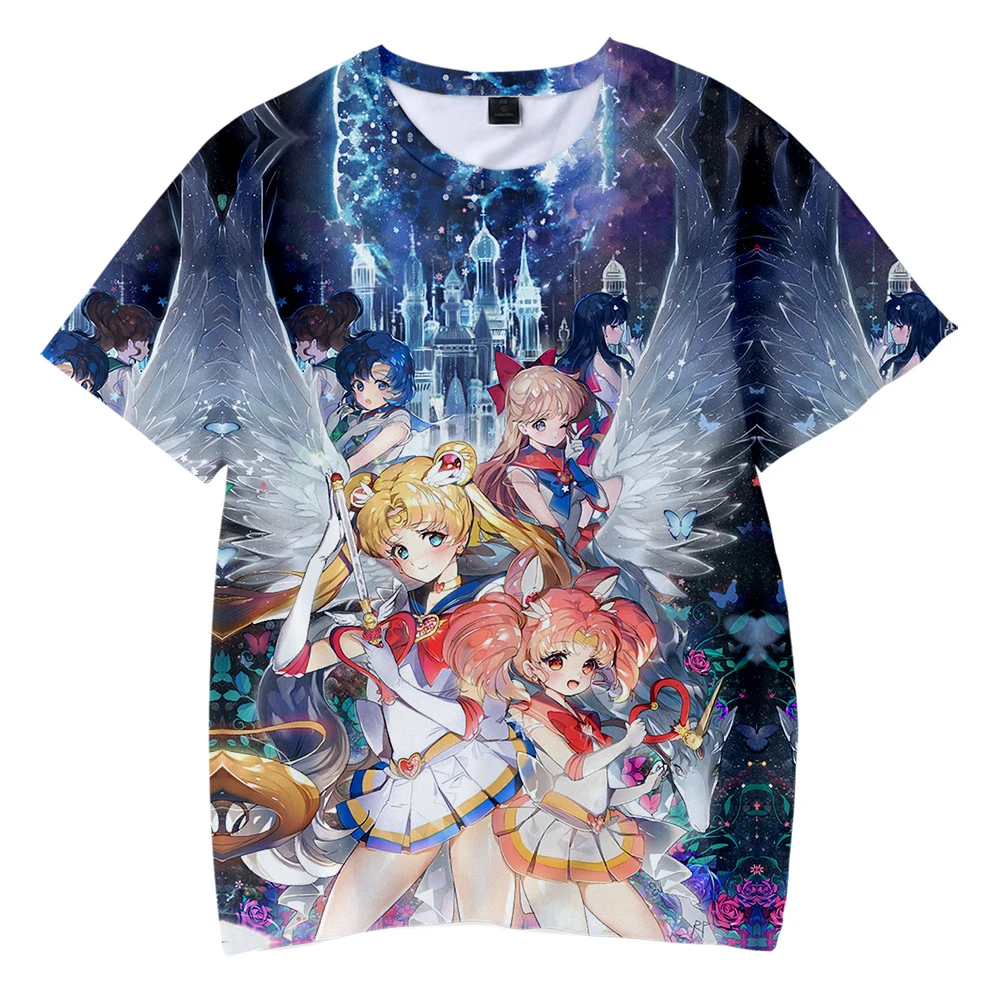 Сейлор Мун одежда для детей с короткими футболка модные летние шорты длинными