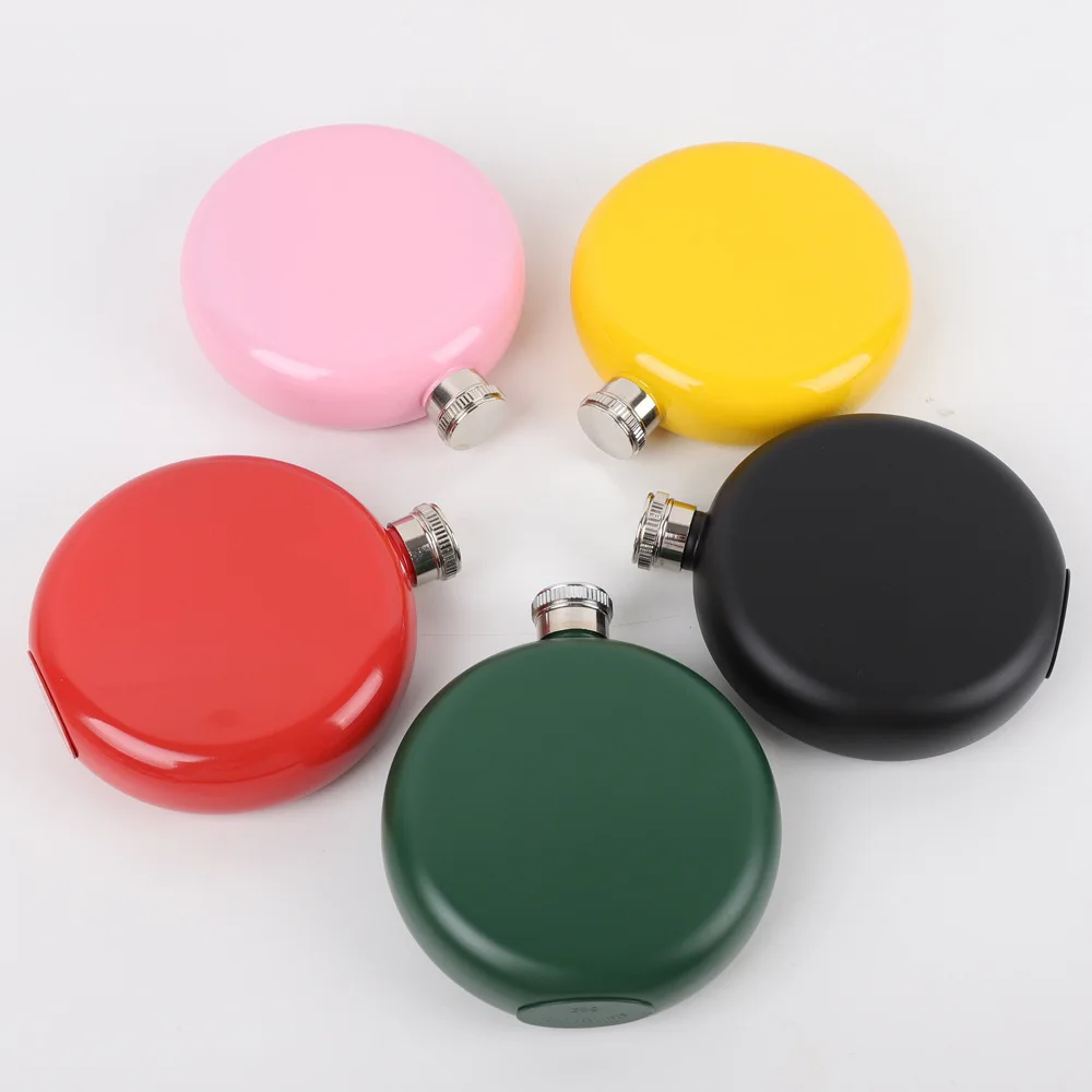 Портативный пищевой 304 фляга из нержавеющей стали 5 унций круглый кувшин для