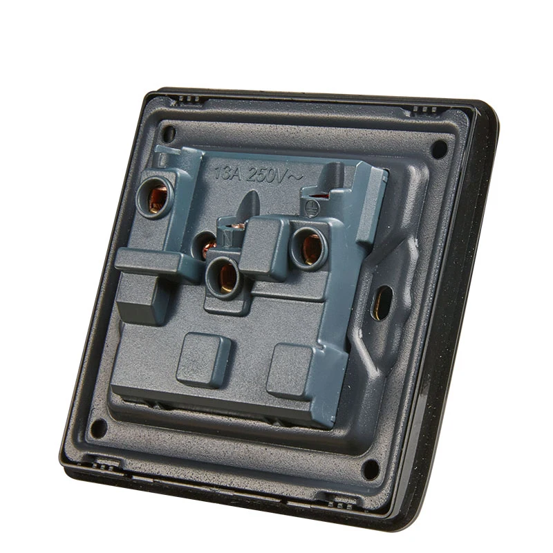 

DULHA 13A 1 Gang UK Wall Sokcet Electrical 3-Pins Hole Sockets EU UK US AU Plug Outlet PC Panel With LED Light Free Shipping