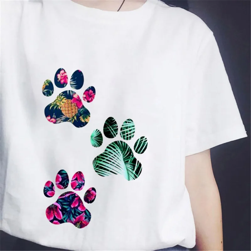 

2021Newest Funny Design Printed T-Shirt pineapple footprints watermelon refreshing Cartoon T Summer Novelty Tee