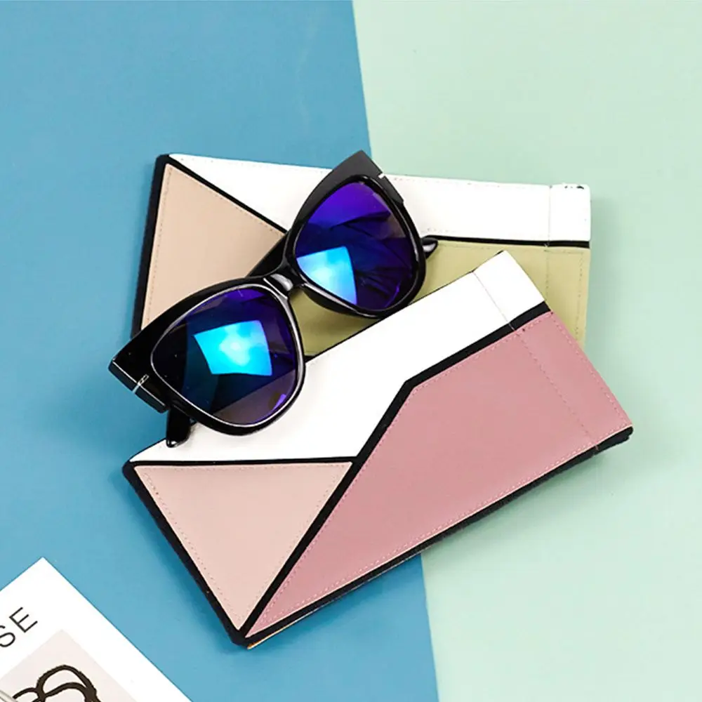 Новинка 2021 сумка для очков из искусственной кожи сочетания цветов