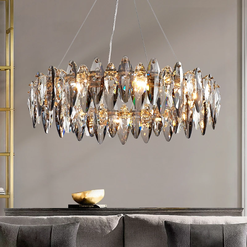

NEW design Luxury Crystal LED Chandelier Villa Large Nordic Lustre Pendant Lamp for Living Room Hotel Hall Art Decor Lighting