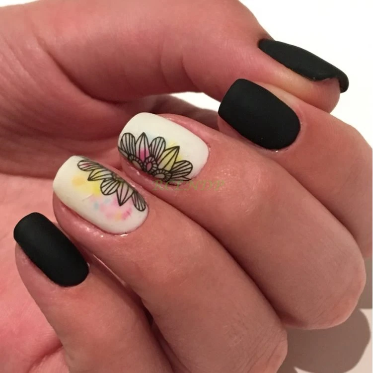 Наклейка на воду для слайдер украшения ногтей Мандала череп Крупный рогатый скот