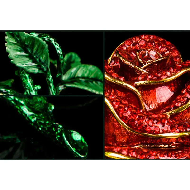 Статуэтка роза с кристаллом горного хрусталя шкатулка для драгоценностей