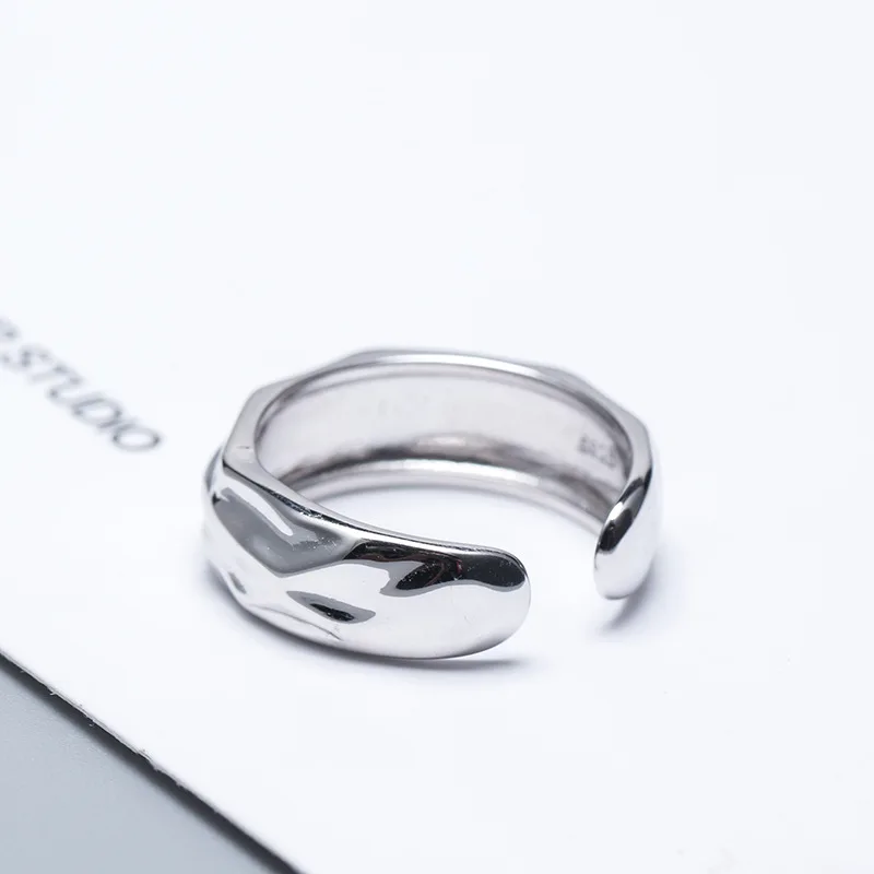 Необычное геометрическое кольцо для женщин 100% Стерлинговое Серебро 925 пробы