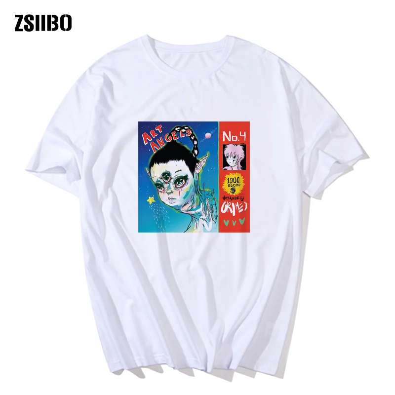 

T shirt Art Angels Adventure Graphic Print Tee Homme Canada Anime Style Tshirt Soft Grimes's album Tops T-Shirt Male