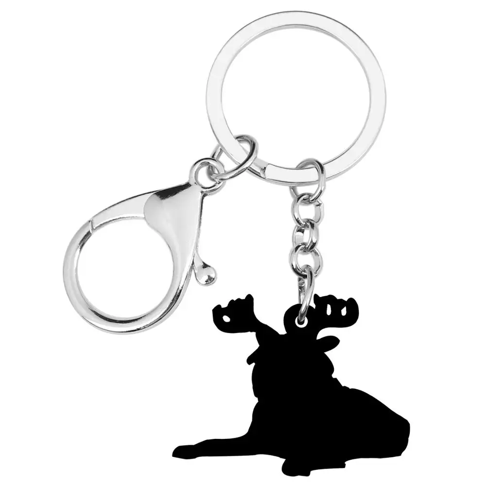 WEVENI акриловые Рождественские рога мопса брелки для ключей животное Ювелирное