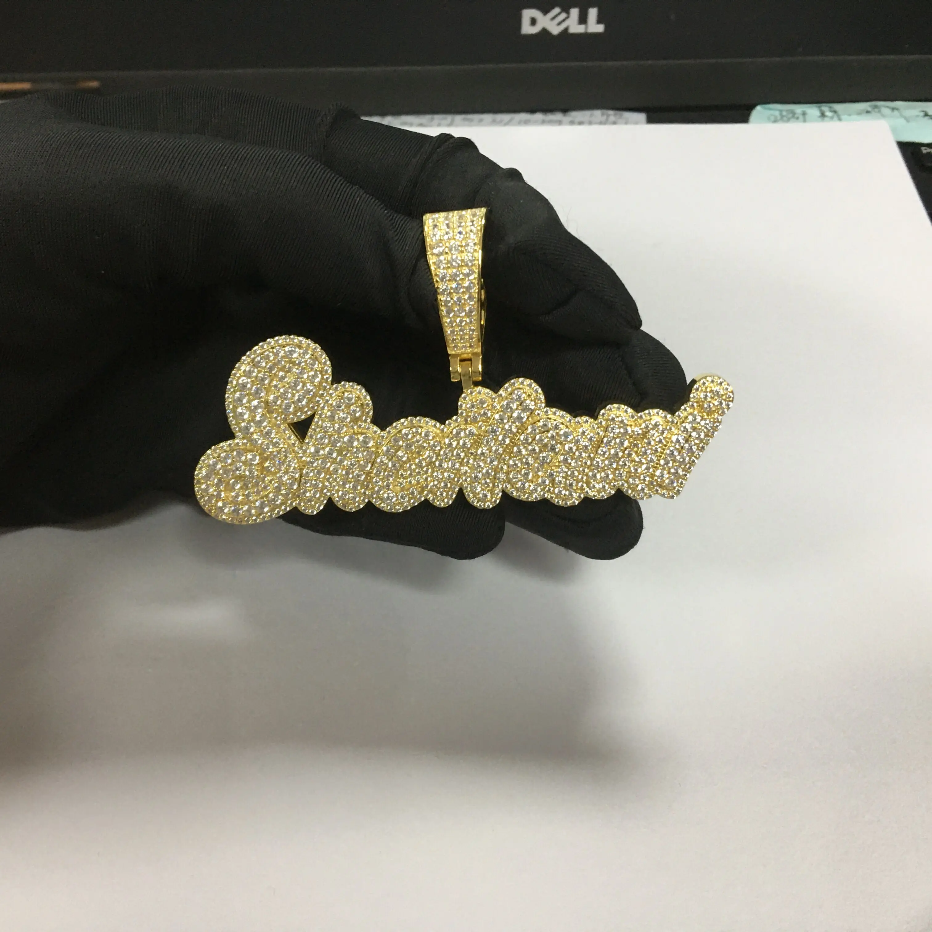 

P&Y Custom S925 Hip Hop Jewelry VVS D Moissanite Two-Tones Cuban Letter Name Pendant Men and Women Jewelry