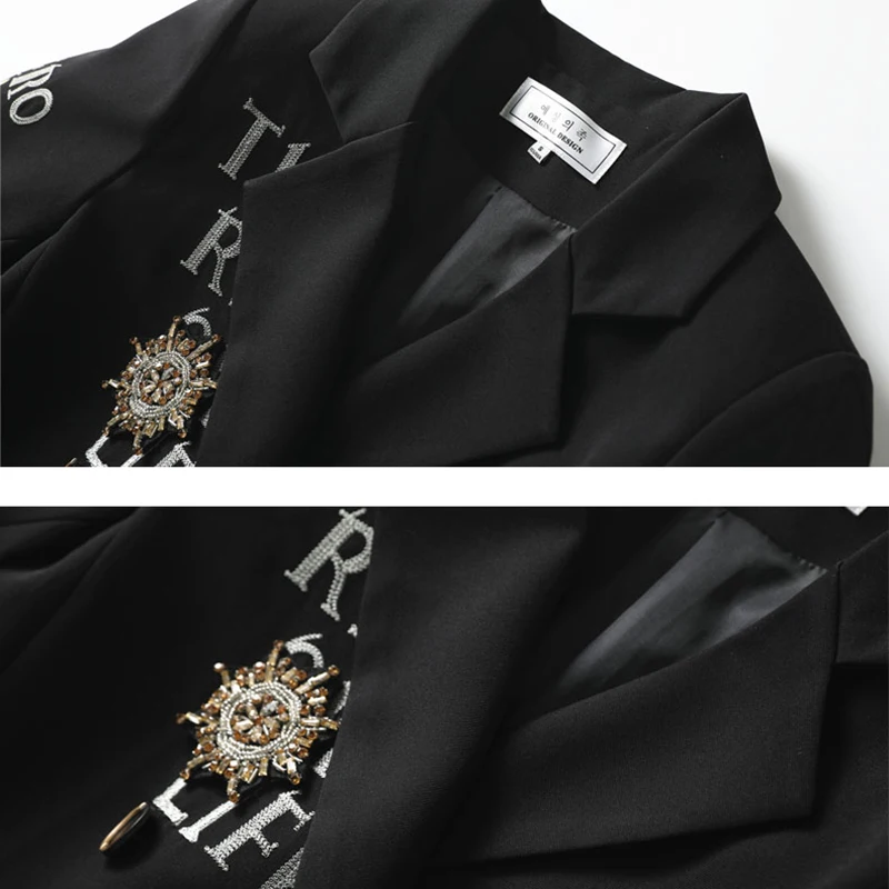 2021spring autumn new small suit women coat Korean version design niche sense loose personality embroidery fashion casual tops47