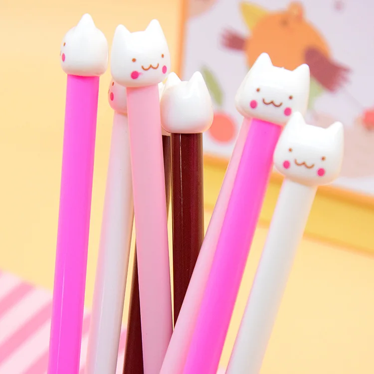 24 pcs Creative Signature Pen for Kitten Pen Stationery Kawaii School Supplies Wholesale