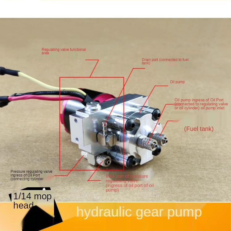 Metal Hydraulic power pump gear oil with relief valve For 1/14 Tamiya RC Truck car Scania MAN Actros Volvo Upgrade parts | Игрушки и