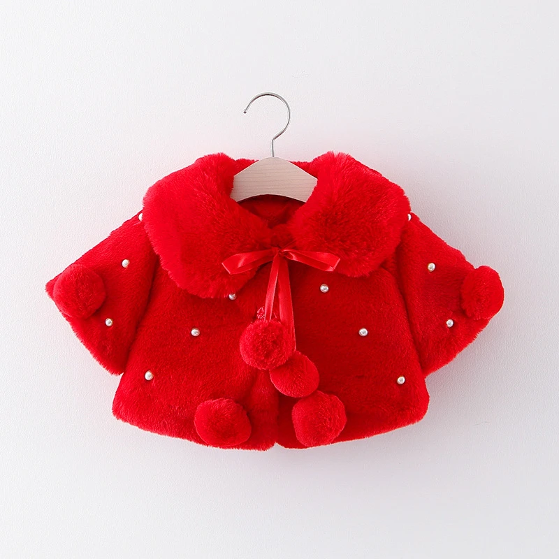 Детское зимнее пальто новая плотная меховая накидка для маленьких девочек
