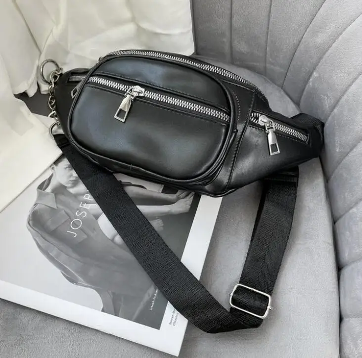 

2022 New Waist Packs Casual PU Waist Bag Women Shoulder Waist BAGS