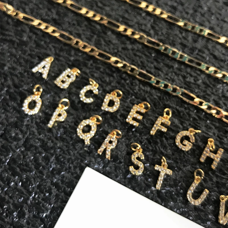 

Gold Color Custom Letter Necklace For Women Shiny Rhinestone 26 Alphabet Charms Chain Choker Minimalist Jewelry Necklaces Gifts