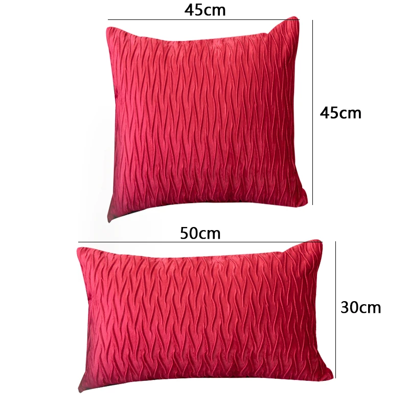 

Plush Solid Color Pillow Cover For Sofa Seat High Quality Wavy Stripes Soft Cushion Case Square Pillowcase Home Room Decoration