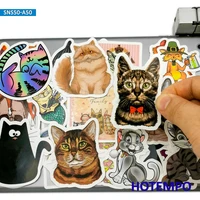 50 pieces cute cat funny kitty cartoon animals graffiti scrapbook notebooks stickers for kid toy phone laptop guitar car sticker
