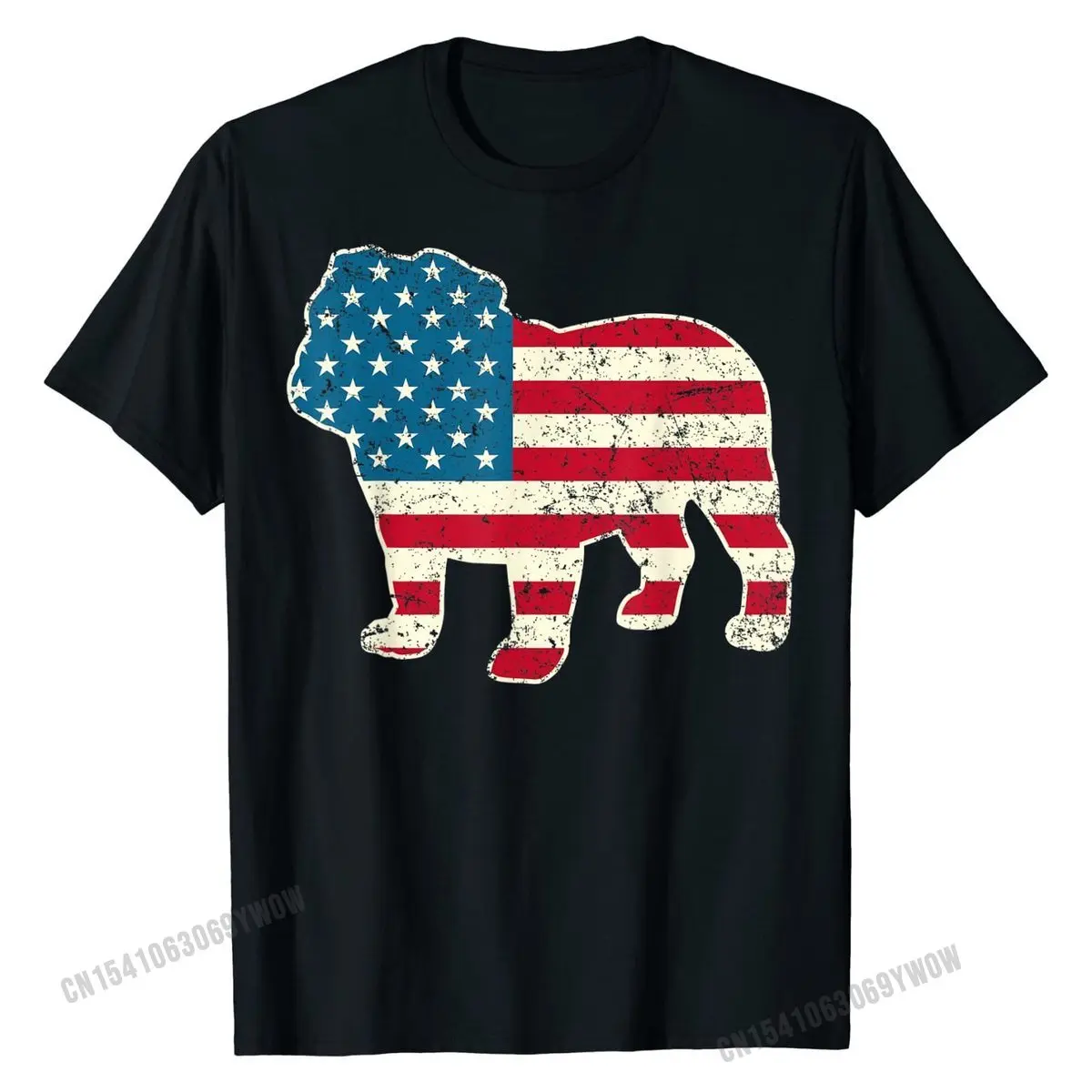 

English Bulldog 4th of July Men Women Dog American Flag USA T-Shirt Tops Shirts Fitted Summer Cotton Men T Shirt Summer