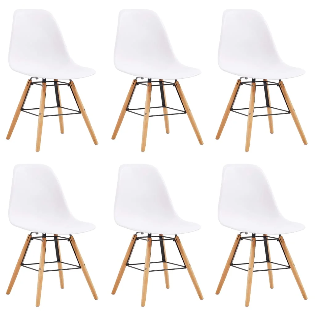 

Dining Chairs 6 pcs White Plastic
