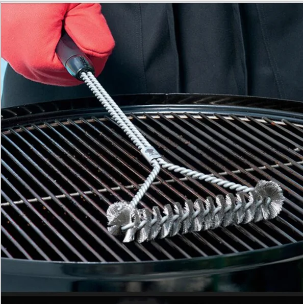 

Кухонная щетка из нержавеющей стали для чистки щетины, набор для барбекю, гриля, барбекю, чистящий инструмент, приспособления для чистки гот...