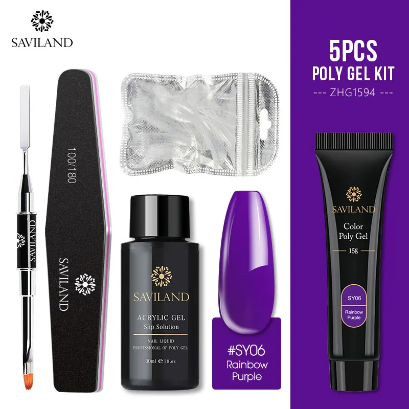 15g Poly Gel Kit Soak off 4 шт./компл. поли набор гелевых УФ Акрил строитель поли-гель, быстро сохнут, дизайн ногтей Pro с длинным натуральных ногтей Жесткий Гель-лак - Цвет: 15g Poly Gel Kit
