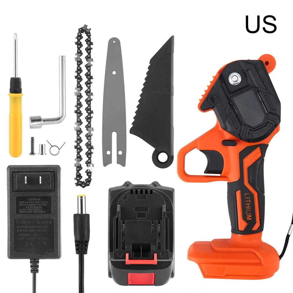 

6" Mini Electric Chainsaw Rechargeable Woodworking Tool Low Power Consumption Electric Chainsaw Gardening Tool