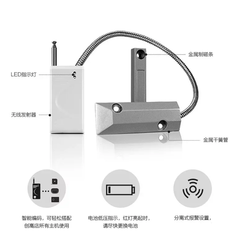 

Home Security Alarm System Wireless Rolling Door Magnetic Detector Rolling Door Anti-theft Alarm Home Security