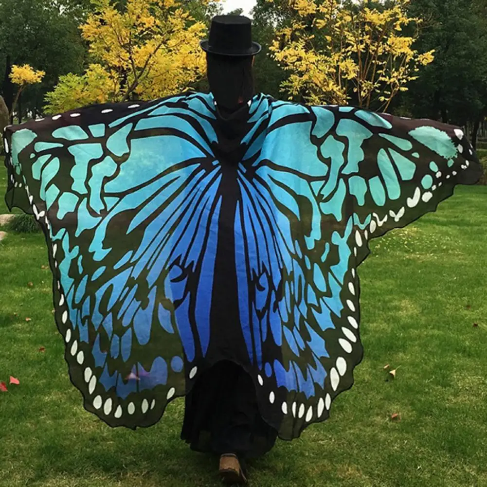 Shawl Wrap Poncho Scarf Smooth Ultra-soft Polyester Wide Spread Butterfly Pattern Fashion Accessories for Beach |