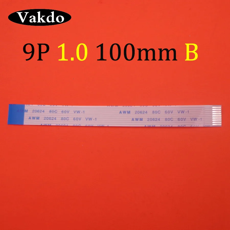 

20pcs 9pin FFC FPC flat flexible cable 1.0mm pitch 9 pin type B Length 100mm Ribbon Flex Cable AWM 20624 80C 60V VW-1