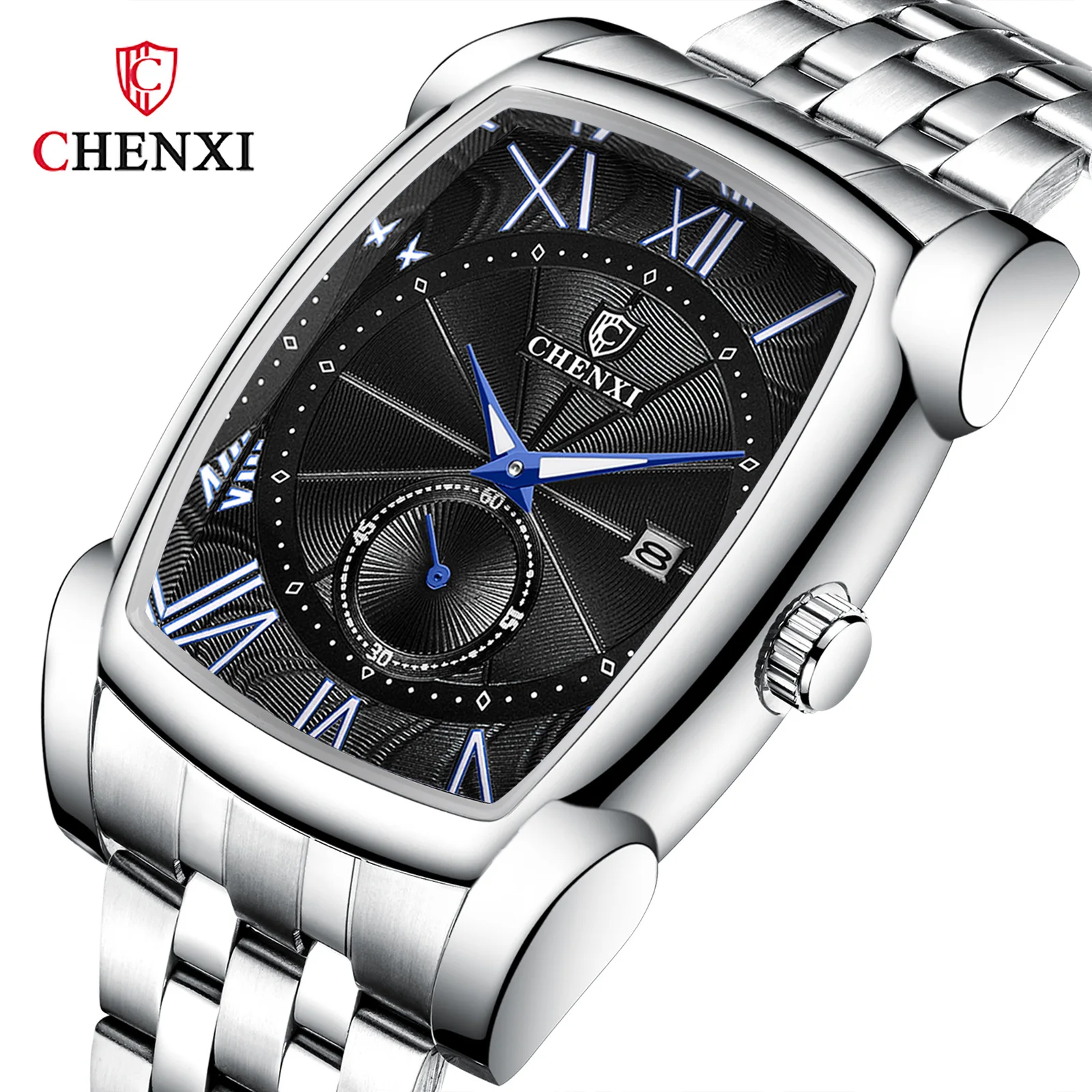 

CHENXI Vintage Men Watch Retro Leather Strap Waterproof Watches Roman Numerals Antique Square Men's Clocks Gift