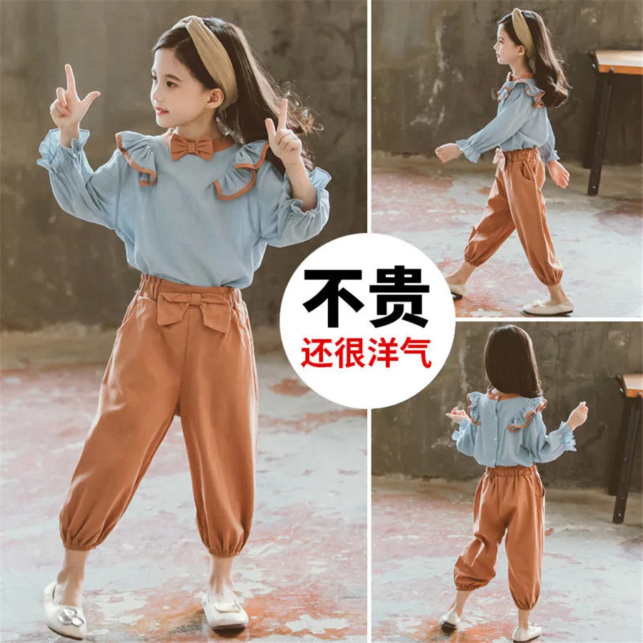 Комплекты одежды для девочек весенний комплект детской рубашка + брюки