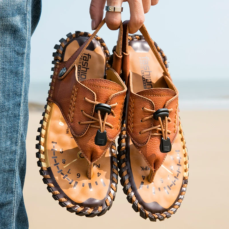 

Chancla Hombre Summer Sandals Men Designer Flip Flops 2020 Blade Breathable Sneakers For Leather Men's Shoes