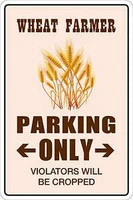 aluminum wheat farmer parking only 8x12 metal novelty sign ns 258 business nostalgic retro vintage and funny signs