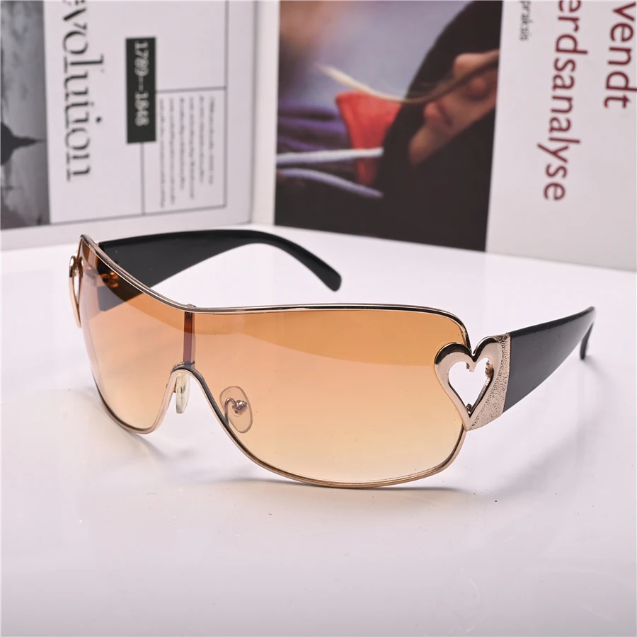

Brand sunglasses women brown sun glasses for female luxury design UV400 one-piece small narrow ladies shades
