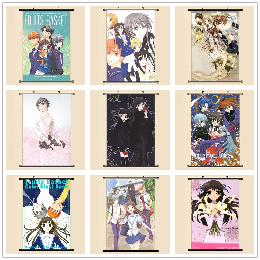 Аниме Манга Фрукты корзина Стена Свиток картина 40x60 обои наклейки постер
