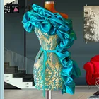 Женское платье с одним открытым плечом, модель 2021 года, кружевное платье-Русалка для выпускного вечера, женское коктейльное платье