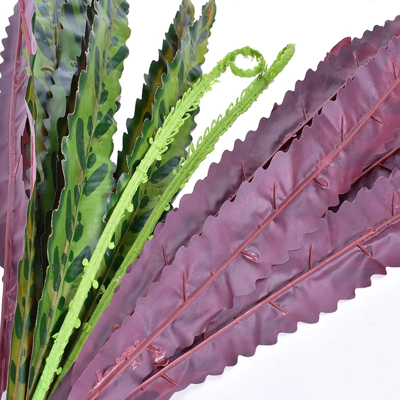 

70cm 16 Leaves Tropical Artificial Plants Large palm Leaves Fake Plants Wall Material Plastic Dracaena Branch Real Touch Foliage