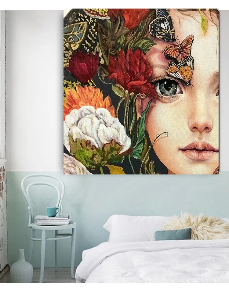 

5d round diamond embroidery flower girl 5d diamond painting full square diamond mosaic rhinestones cartoon fairy home decor,
