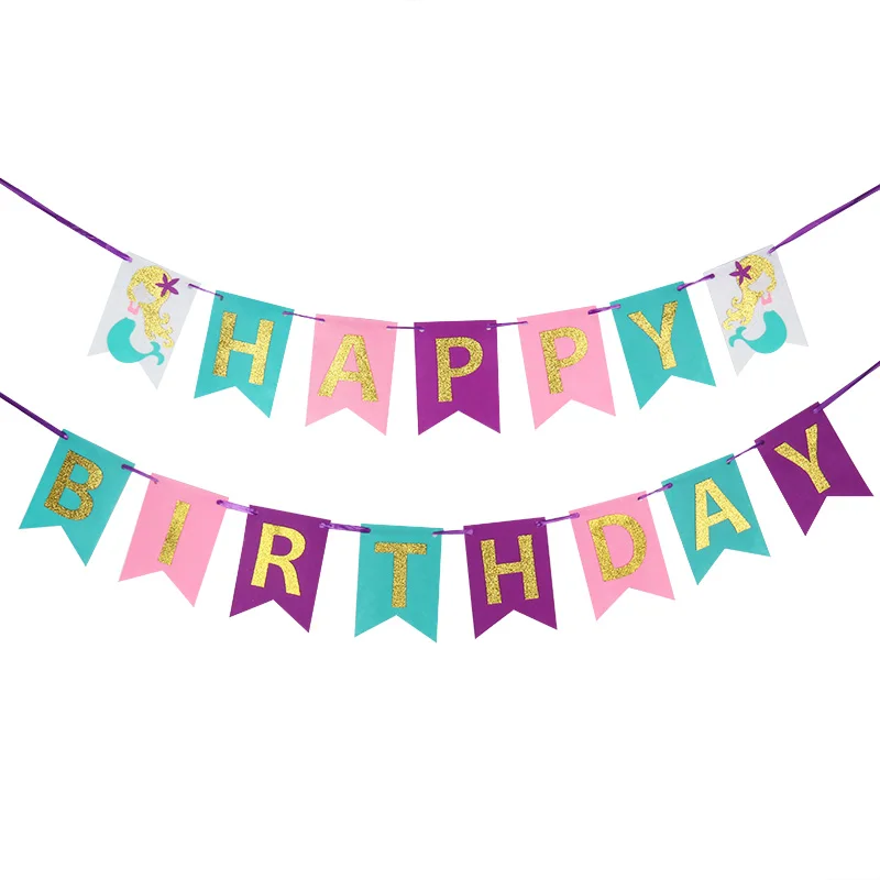 Баннер на день рождения WEIGAO маленькая Русалочка украшение вечерние флажки